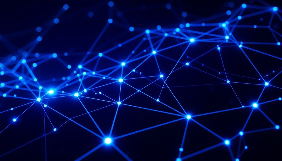 Futuristic interface showcasing AI graphics with a network of blue lines, AI stocks worth considering for your portfolio.