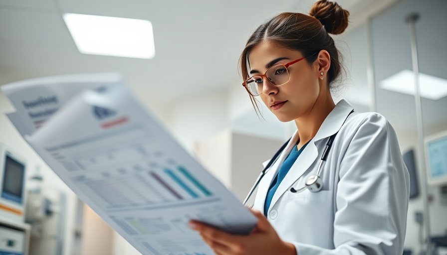Doctor reviewing charts for early detection of ovarian cancer in hospital.