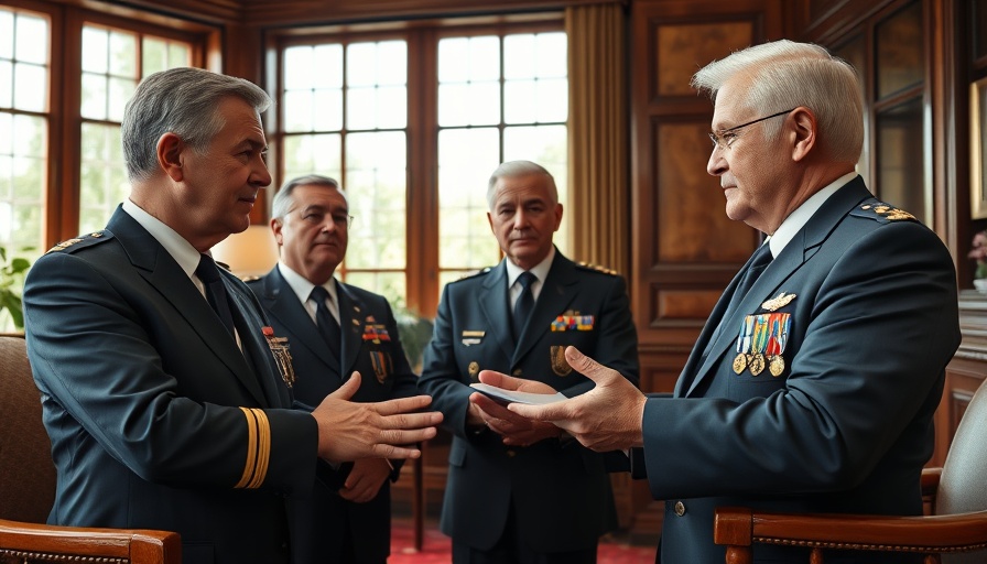 Senior officers discussing lifetime salary benefits in office.