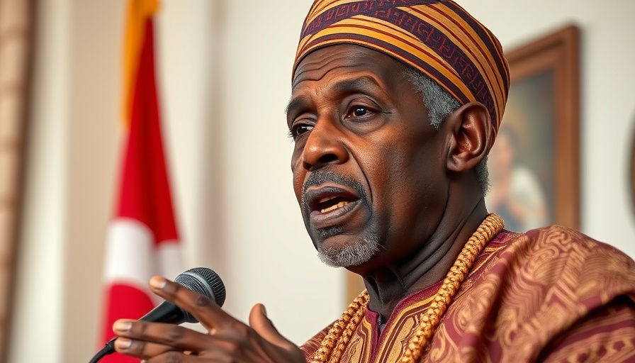Elderly African man delivering speech related to lifetime salary benefits for retiring officers in Nigeria.