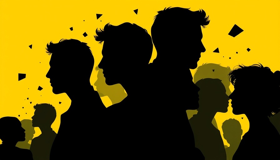 Stylized silhouettes on yellow background reflecting autism diagnosis for adults
