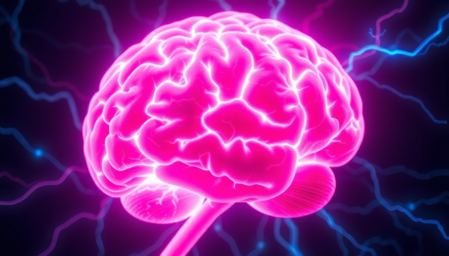 Glowing brain in electric field, lithium deficiency Alzheimer’s research.