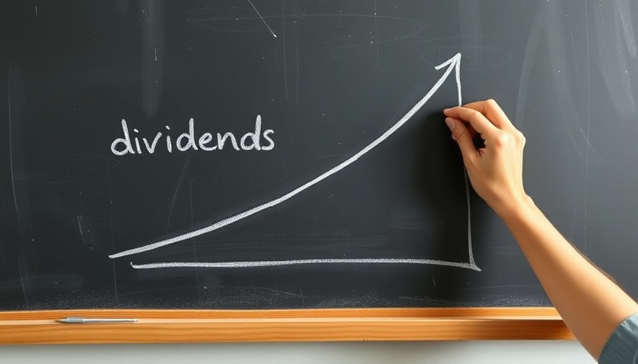 Hand drawing upward curve on chalkboard for SCHD investment growth.