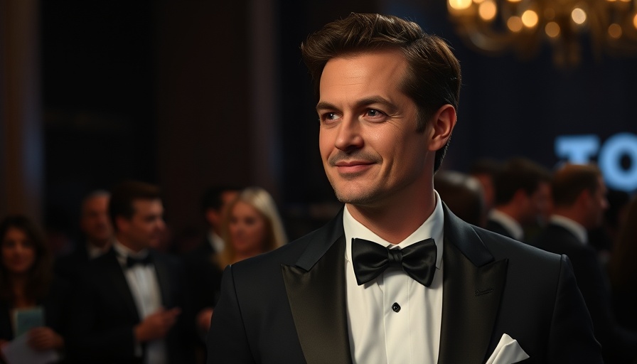 Elegant man in black tuxedo at formal event; Orlando Bloom's weight loss journey for seniors