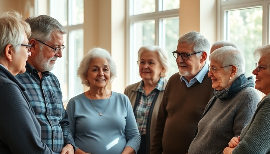 Older adults discussing Social Security benefits in a community room.