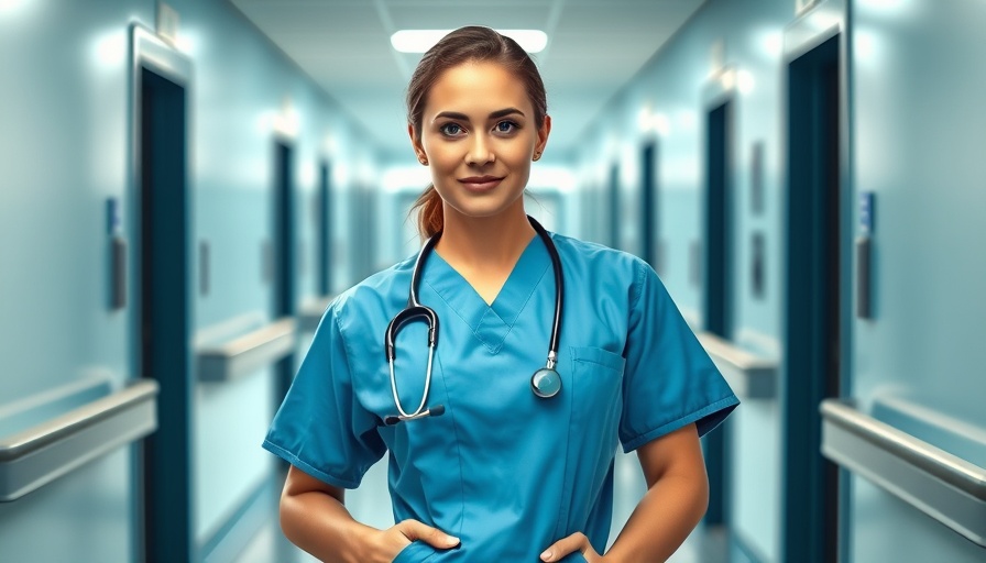 Nurse in a hospital corridor providing support for independent living.