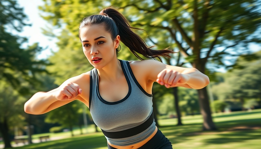 Athletic woman in a weighted vest during outdoor workout