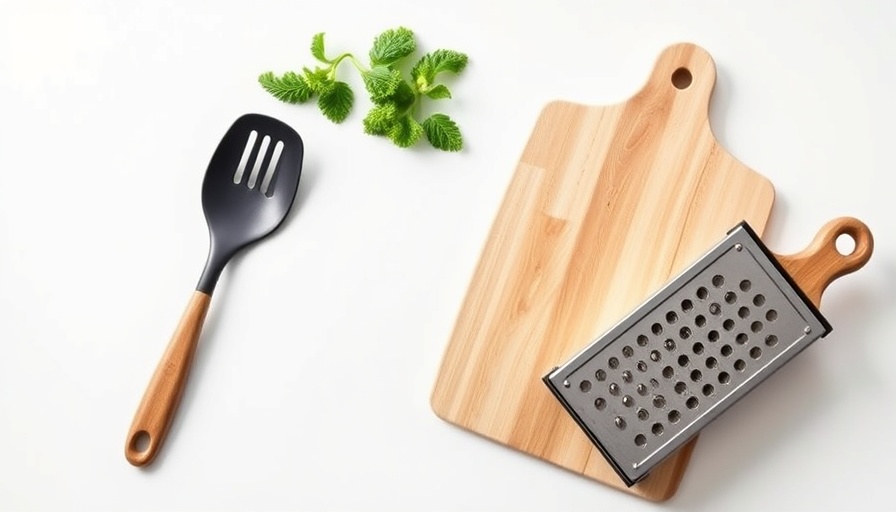 Sustainable kitchen essentials set for students on a white background.