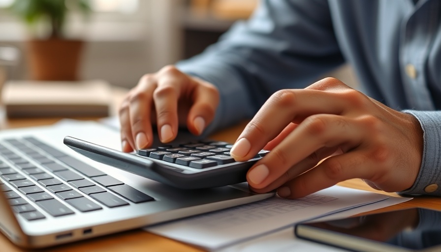 Calculating monthly savings for retirement after 2050, close-up shot.