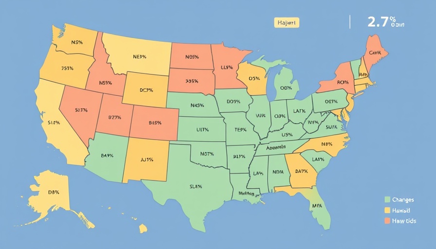 Map of US states showing population changes, apply for Social Security in Muskegon.