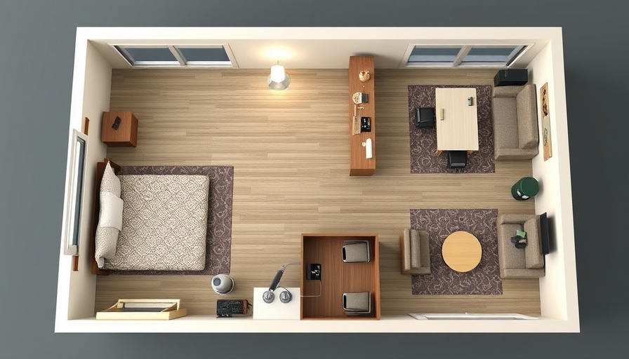 3D floor plan of Columbia County Senior Living Facility suite.