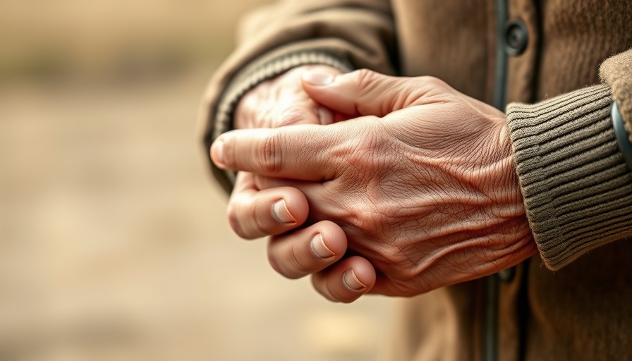 Elderly hands holding younger hands, showing compassion.