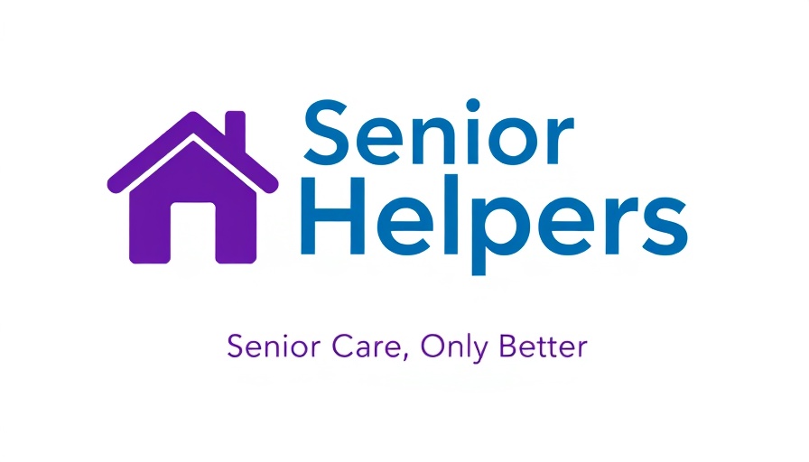 Senior Helpers logo, senior care tagline, on white background.
