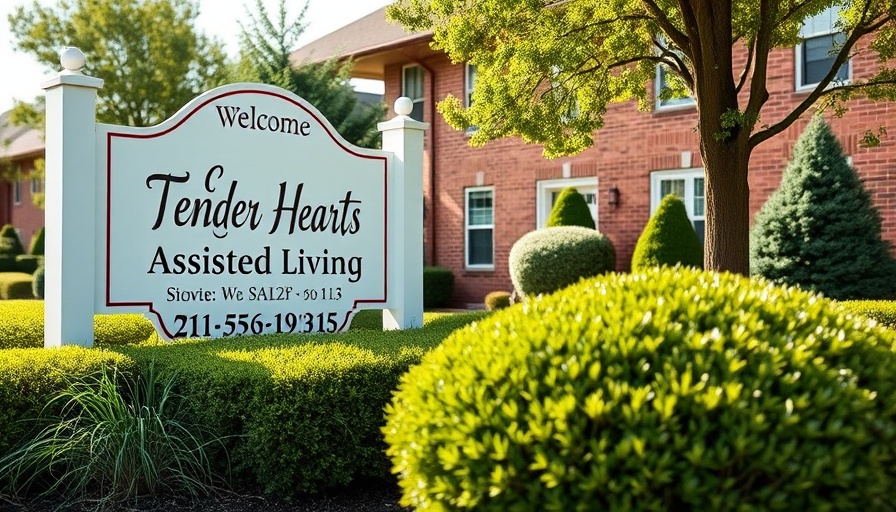 Tender Hearts Assisted Living sign in Wisconsin, senior care options.