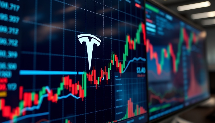 Graph with Tesla stock trends for 'Is Tesla Stock a Buy Now'.