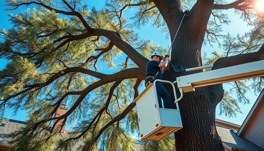 Arborist removes silver oak tree in Lafayette, LA.
