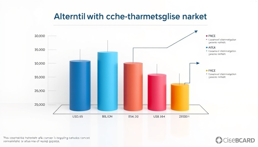 Alternative cancer therapeutics market growth forecast with 3D bar graph.