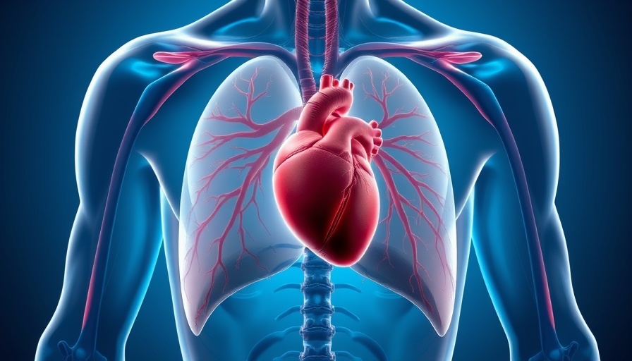 Anatomical illustration showing heart and lungs, highlighting awareness of atrial fibrillation.