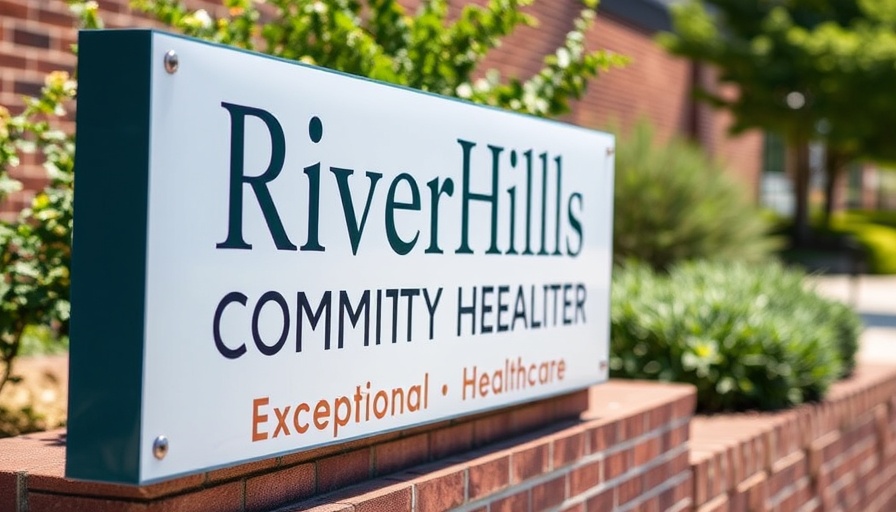 RiverHills Community Health Center sign related to autism evaluations in Ottumwa.