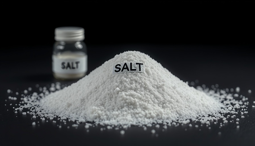 Close-up of salt mound and container suggesting salt substitutes for high blood pressure.