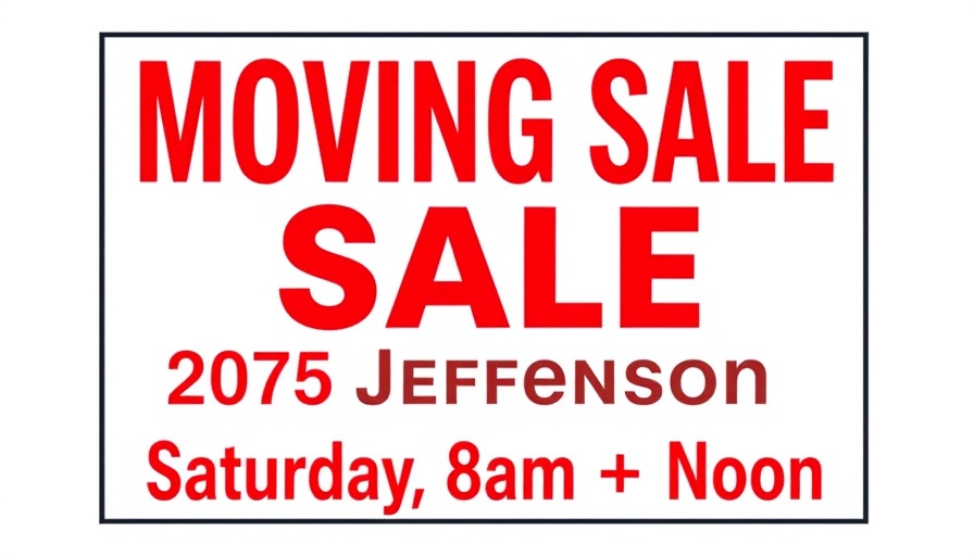 West Laramie Moving Sale flyer with sale details.