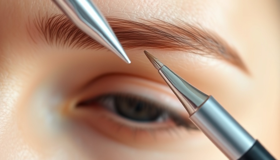 Detailed close-up of nano brows shaping