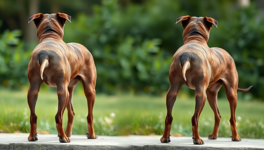 Aging brindle dog in outdoor setting for nutraceuticals context.