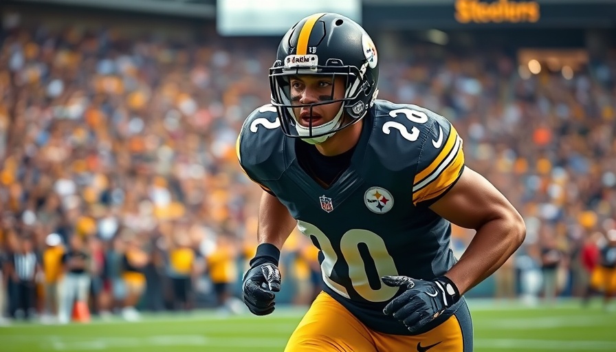 Focused football player in action conveying T.J. Watt-related theme.