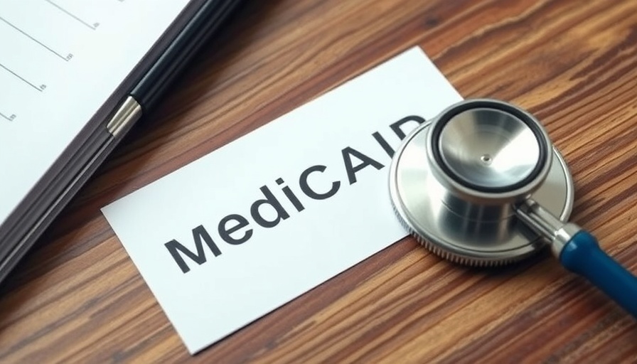 Stethoscope next to Medicaid card on desk, illustrating healthcare funding.