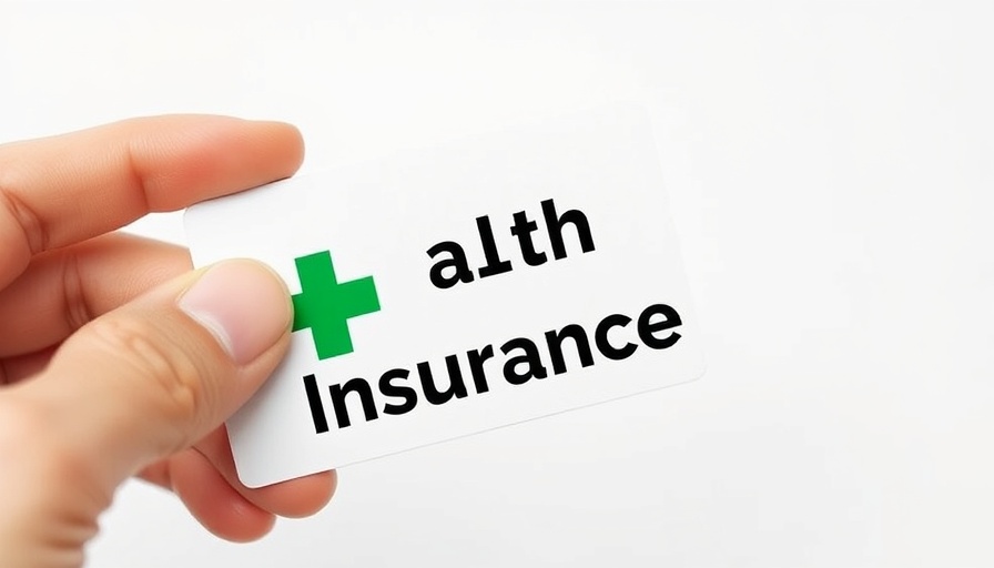 Minimalistic health insurance card held in hand.