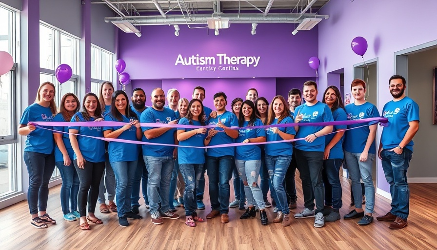 Autism therapy center Tulsa opening with team celebrating.