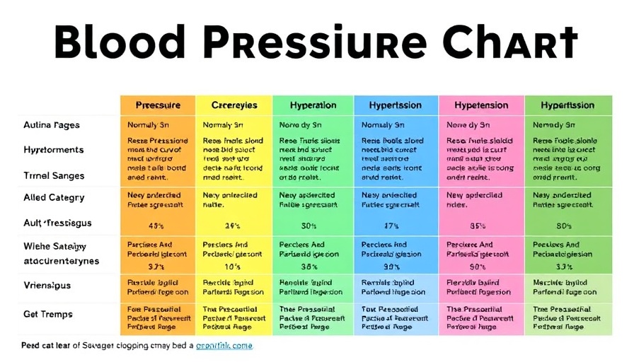 Colorful blood pressure categories chart from American Heart Association