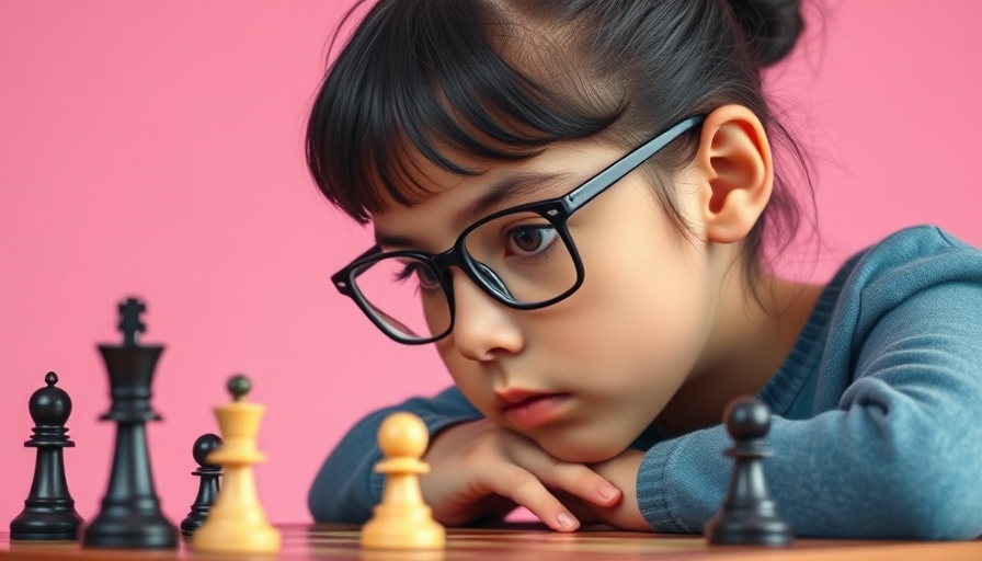 Young girl playing chess thoughtfully, symbolic of outsmarting inflation in retirement.