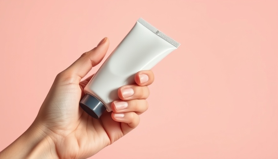 Close-up of body lotion tube held by hand, best firming body lotions for tightening skin.