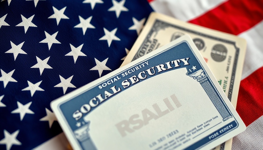 Social Security checks in Florida with cash and flag.