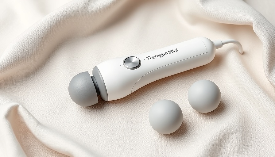 Theragun Mini device with attachments for seniors wellness.