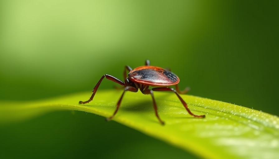 Close-up of a tick on leaf; unapproved tests for Lyme disease.