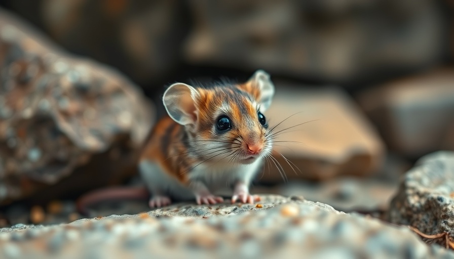 Cute mouse in nature related to microplastic exposure research.