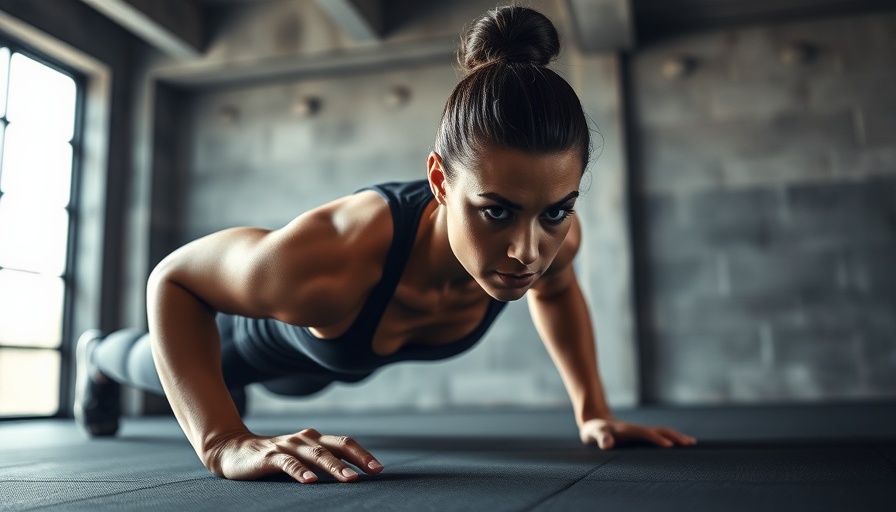 Focused woman in plank position, highlighting benefits of vibration plates workout.