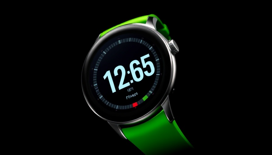 Newest technology in healthcare Muskegon: sleek smartwatch with green strap.