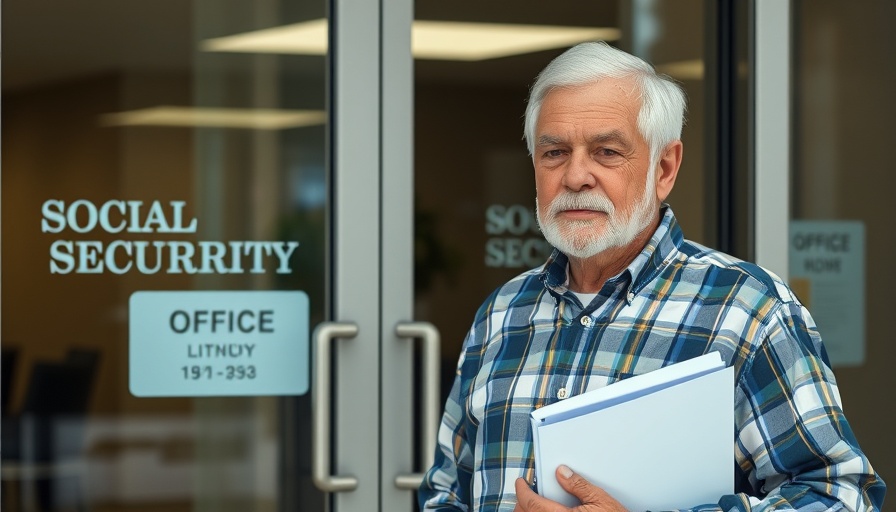 Older man entering Social Security office for payments change.