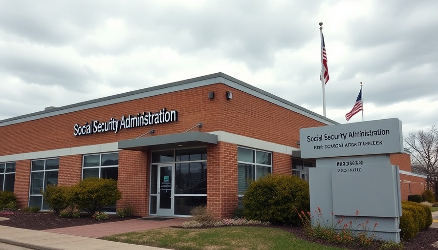 Social Security Administration building, focus on signage and deadline notice.