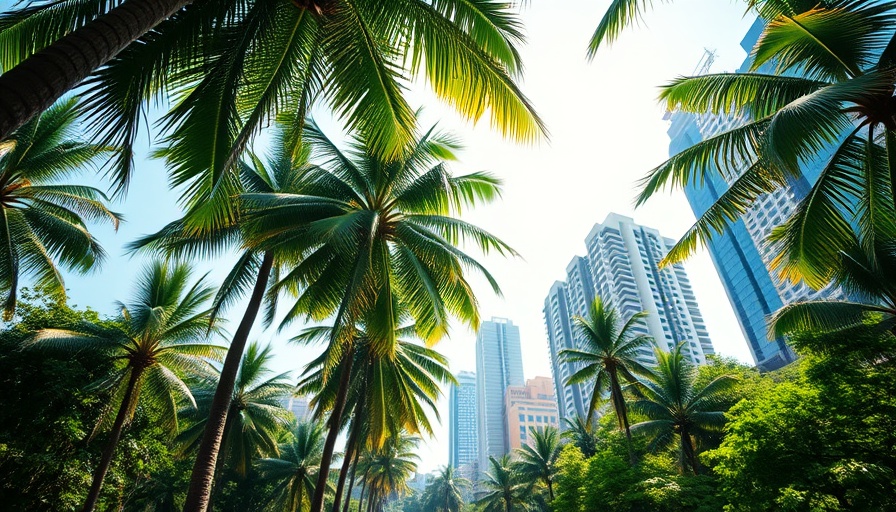 Coconut Tree Conservation Hawai‘i: Tall coconut trees in urban park.