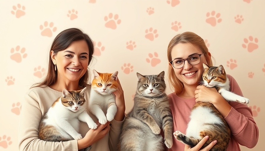 Caring for aging pets in Muskegon: women with cats from caregiver academy.