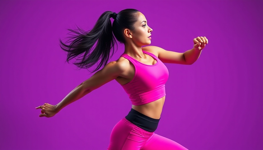 Woman in vibrant pink workout top moving energetically, best workout tops for women 2025.