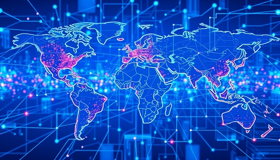 Digital world map showing global data connections, symbolizing growth stocks for retirement.