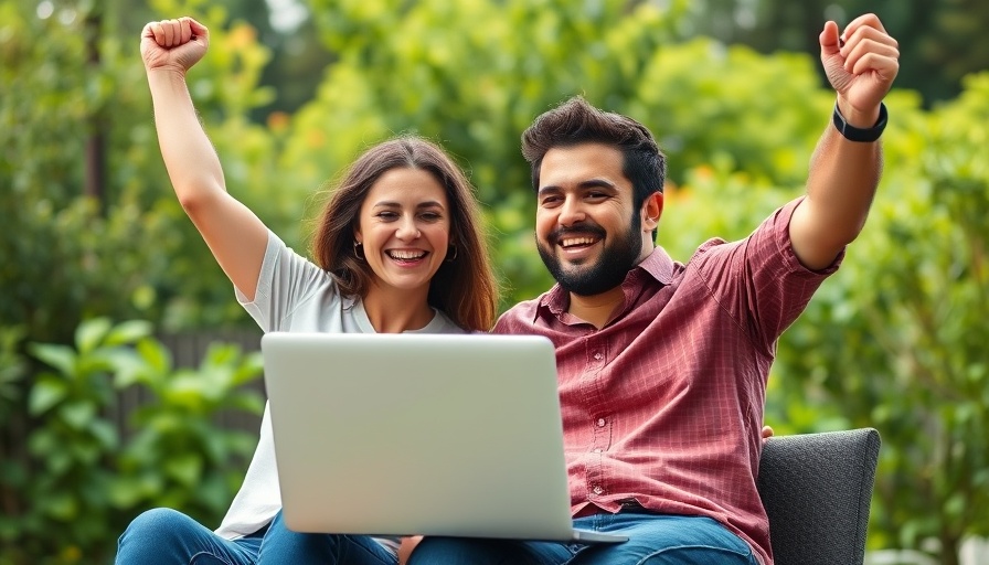 Ecstatic couple celebrating lottery win outdoors, financial planning for lottery winners.