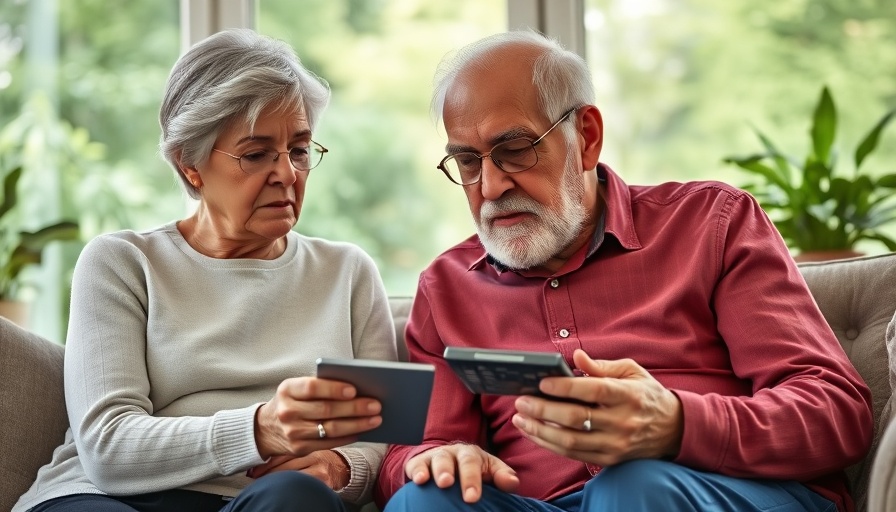 Elderly couple discussing retirement income tax strategies indoors.