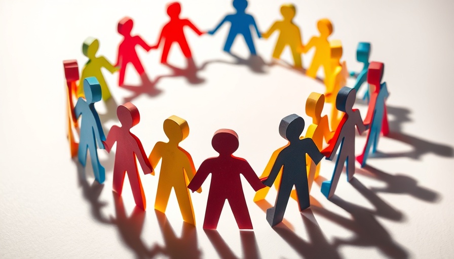 Paper figures in circle, representing unity for Lake/Geauga County Walk to End Alzheimer’s.