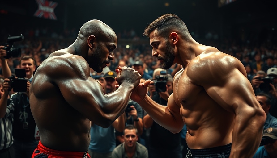 Tense face-off between two athletes, surrounded by cameras.